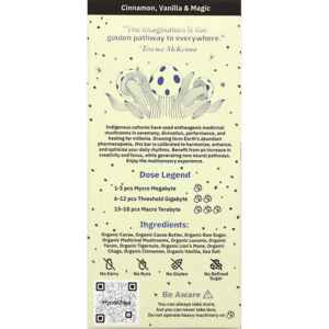 MycroChips - Magic Chocolate Bar Horchata - Back